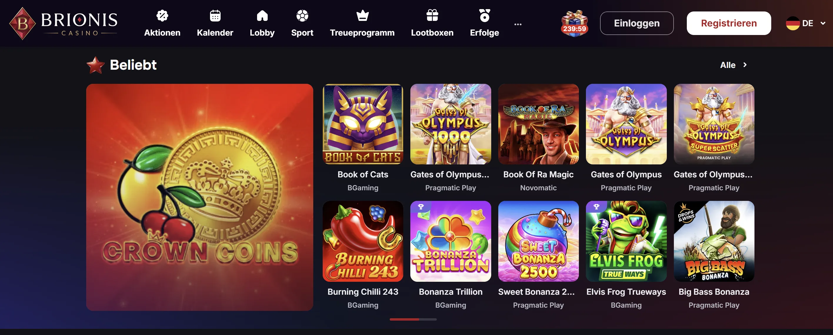 Brionis Casino Spiele